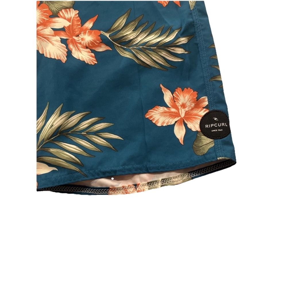 Rip curl Hawaiian Board Shorts Mens‎ Size 32 Blue Tropical Beach Swim Trunks - Picture 13 of 15